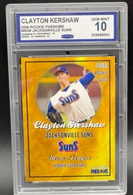 Clayton Kershaw 2008 Rookie Gold – ACEO Custom Jacksonville Suns – GEM MINT 10