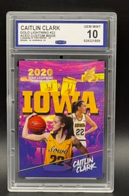 Caitlin Clark 2020 Gold Lightning Rookie Card – GEM MINT 10