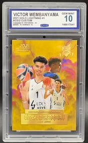 Victor Wembanyama 2021 Gold Lightning Rookie Card #1 – GEM MINT 10 – Limited Edition ACEO Custom