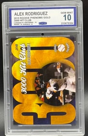 Alex Rodriguez 2015 Rookie Phenoms Gold – 3000 Hit Club – GEM MINT 10 – ACEO Custom Limited