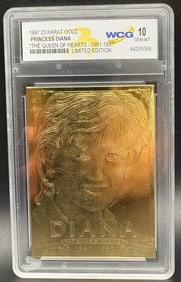 Princess Diana 1997 23K Gold Tribute Plaque – “The Queen of Hearts” – Limited Edition