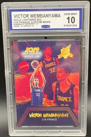 Victor Wembanyama 2019 Gold Lightning Rookie Card #32 – GEM MINT 10 – U16 France ACEO Custom