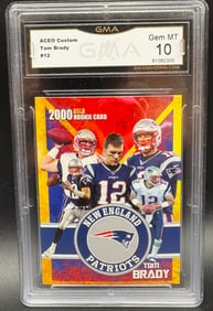 Tom Brady 2000 Gold Rookie Card #12 – GEM MINT 10 – New England Patriots Custom ACEO