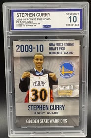 Stephen Curry 2009-10 Rookie Phenoms Platinum LE – GEM MINT 10 – Golden State Warriors