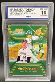 Masataka Yoshida 2016 Gold Lightning Rookie Card – GEM MINT 10 – Japan Orix Buffaloes ACEO