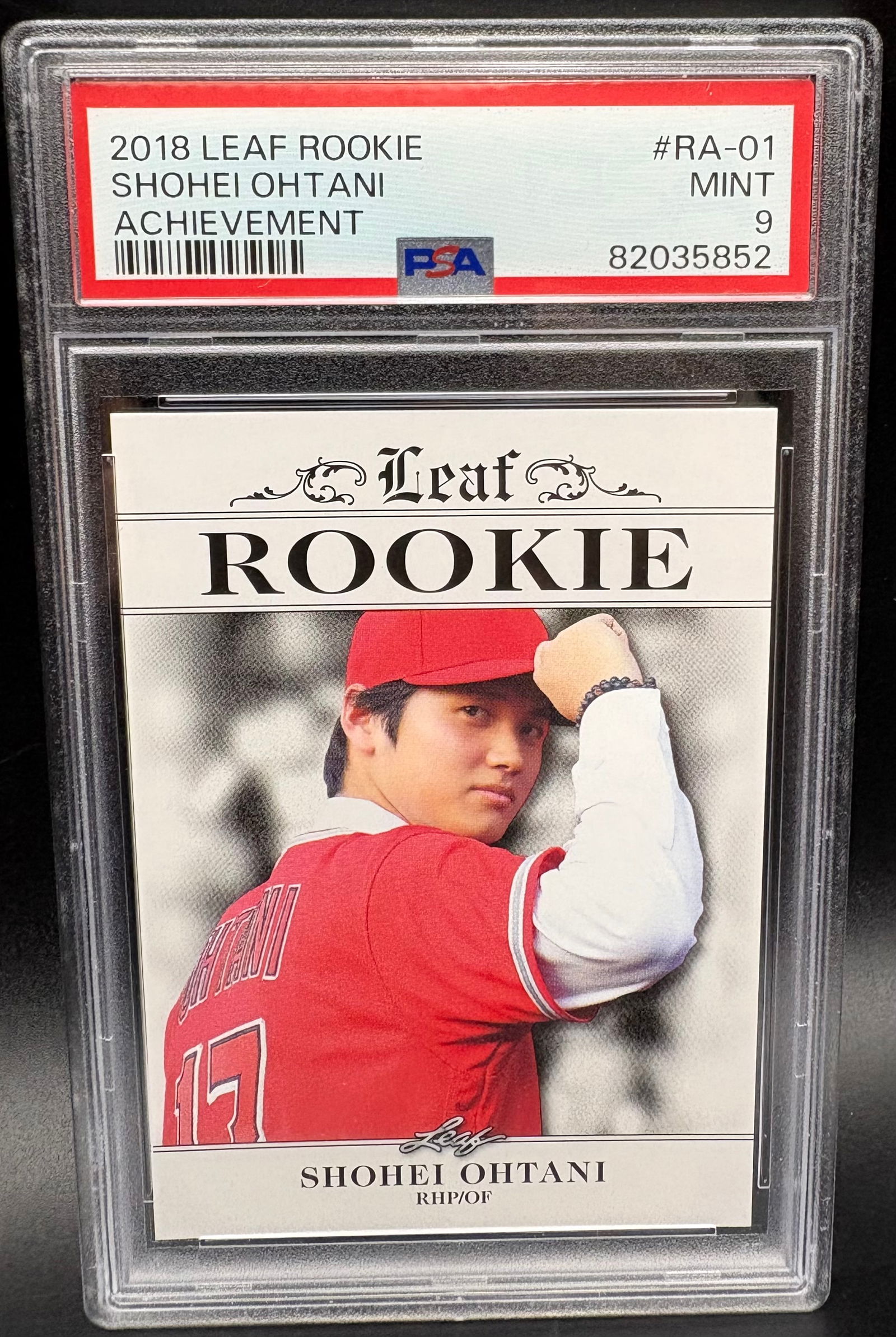 Shohei Ohtani 2018 Leaf Rookie Achievement #RA-01 – PSA MINT 9 (1 of 2)