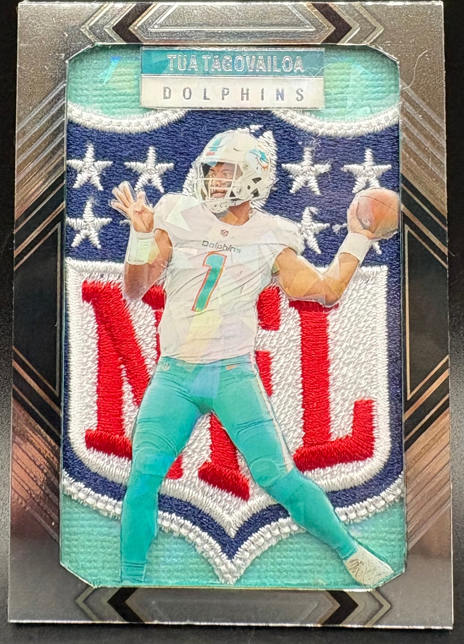 Tua Tagovailoa Patch Card – Miami Dolphins – Embroidered Logo Insert (1 of 2)