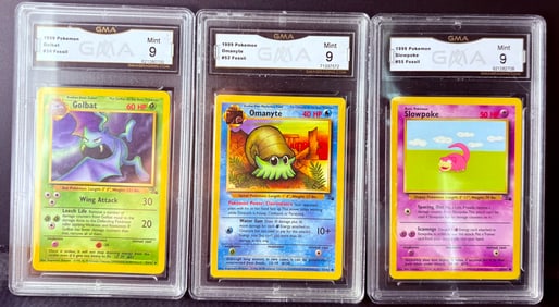 Golbat / Omanyte / Slowpoke - Fossil Set Mint 9