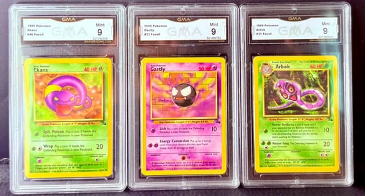 Ekans / Gastly / Arbok - 1999 Fossil Set GMA 9