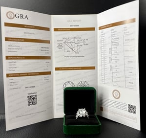 Moissanite Ring 10ct Round Brilliant With GRA Certificate size 8