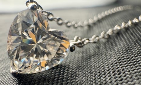 Moissanite Heart Pendant Necklace 2.0ct 8x8mm