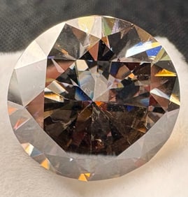 Grey Moissanite Stone 14mm 10ct Round Brilliant Cut