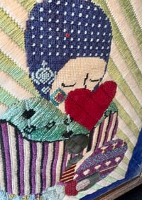Handcrafted Embroidery Art – Girl with Red Heart