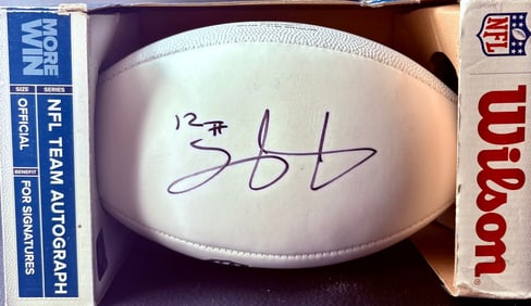 Autographed NFL Wilson Football – Player No. 12