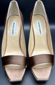 Marco Santi Brown Satin Heels – Lila Model – Size 7.5 US