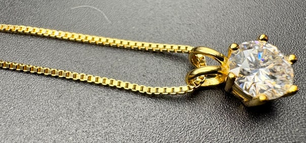 Unisex Moissanite Necklace 2.0ct Fancy Yellow