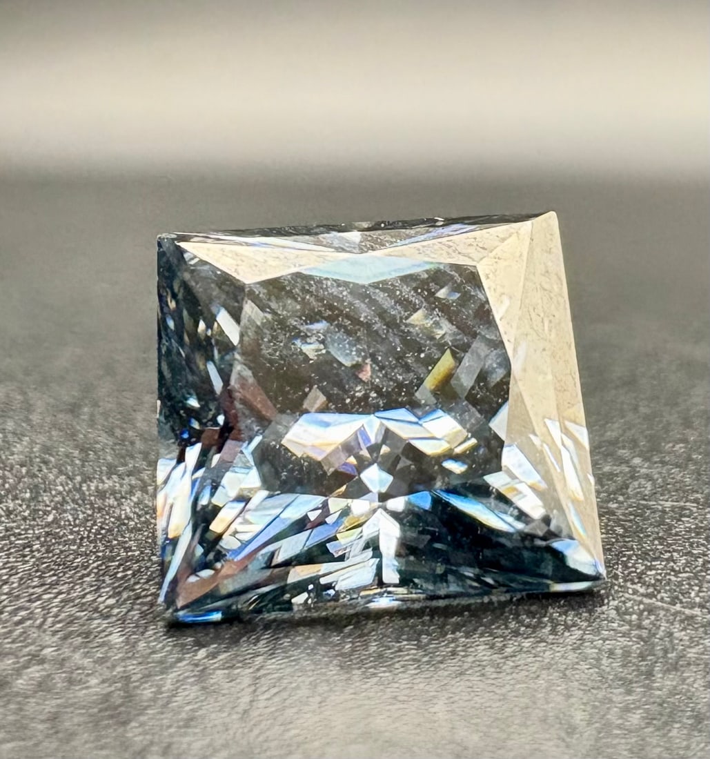 Princess Cut Moissanite Blue – Estimated 2.0ct (1 of 2)