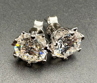 Moissanite Stud Earrings  Oval Cut, Brilliant Shine, Certified