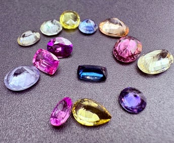 Set of natural multicolored Untreated Ceylon Sapphires
