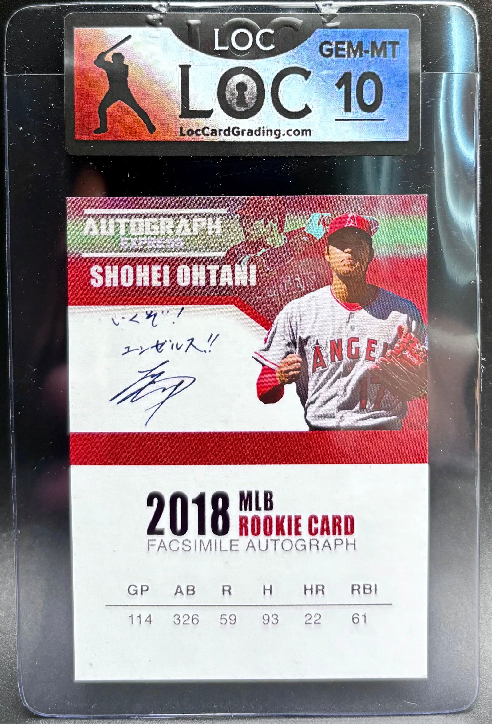 2018 Shohei Ohtani MLB Rookie Card Facsimile Autograph - LOC GEM-MT 10 (1 of 2)