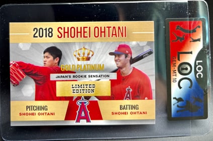 2018 Shohei Ohtani Gold Platinum Limited Edition - Pitching & Batting - LOC GEM-MT 10