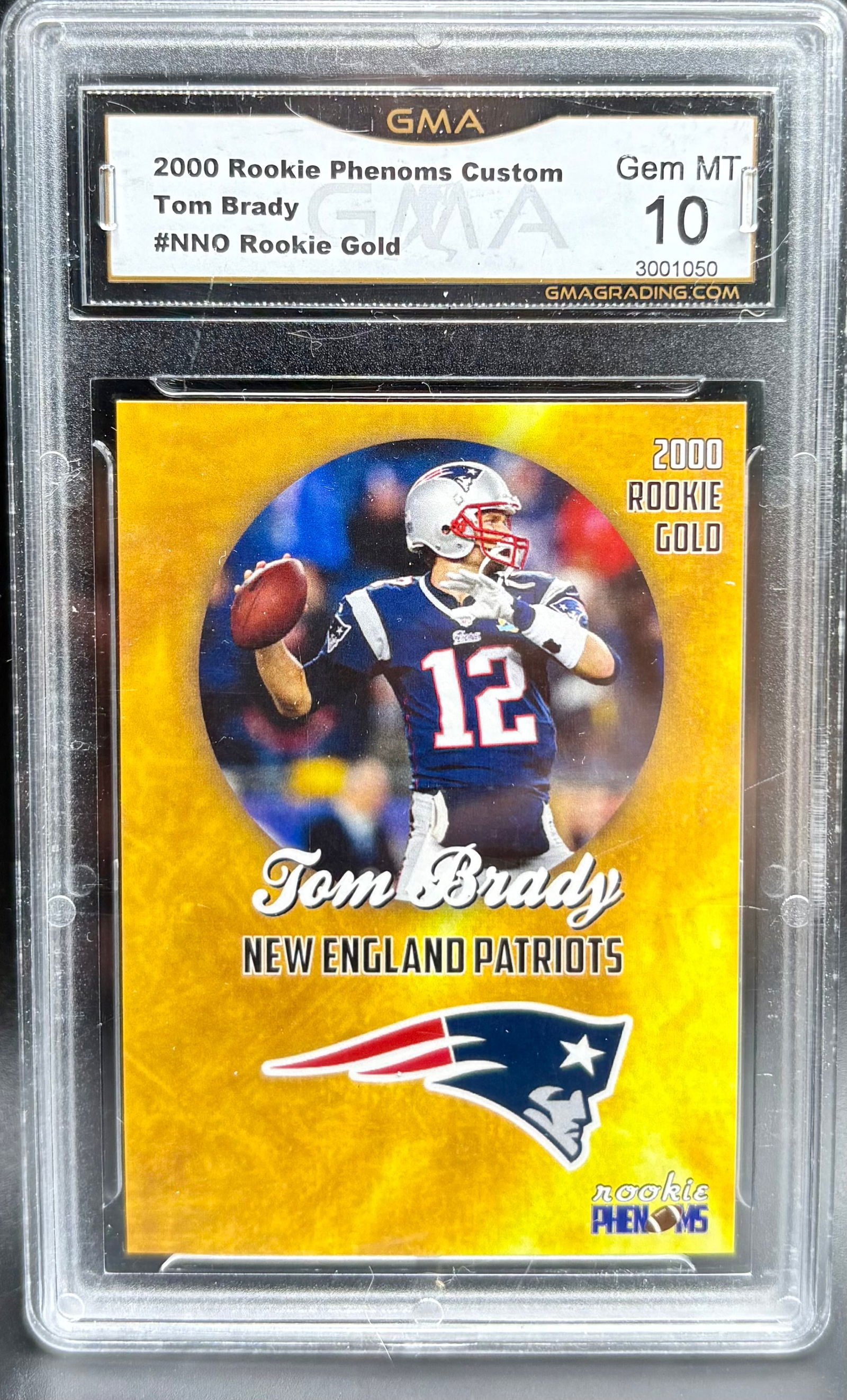 2000 Rookie Phenoms Tom Brady Rookie Gold GMA 10 (1 of 2)