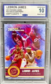 2013 LeBron James Rookie Gems Gold Lightning #23