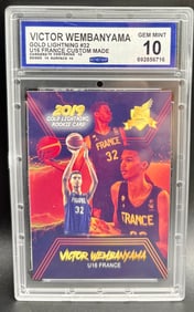 2019 Gold Lightning Rookie Card Victor Wembanyama #32 U16 France Custom Made