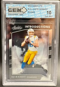2020 Absolute Introductions #IJH Justin Herbert Rookie Card GEM Grading