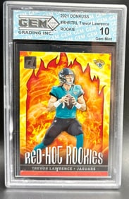 2021 Donruss Red Hot Rookies Trevor Lawrence Jaguars GEM MINT 10