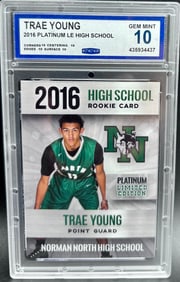 2016 Platinum Limited Edition High School Rookie Card Trae Young GEM MINT 10