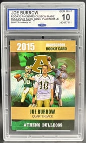 Joe Burrow 2015 Rookie Phenoms Custom Made ACEO Gold Platinum GEM MINT 10