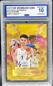 Victor Wembanyama 2021 Gold Lightning ACEO Custom Rookie Card GEM MINT 10