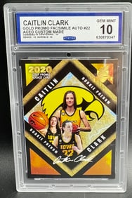 Caitlin Clark 2020 Gold Promo Rookie Card Facsimile Auto #22 ACEO Custom