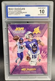 Max Duggan 2019 Gold Lightning Rookie Card ACEO Custom