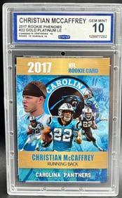 Christian McCaffrey 2017 Gold Platinum Rookie Phenom Card ACEO Custom