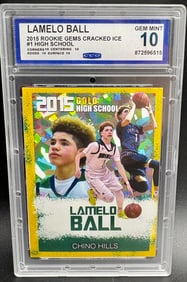 LaMelo Ball 2015 Rookie Gems Cracked Ice #1 High School GEM MINT 10