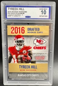 Tyreek Hill 2016 Rookie Phenoms #10 Gold Platinum GEM MINT 10