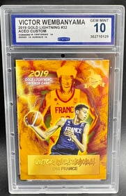 Victor Wembanyama 2019 Gold Lightning #32 ACEO Custom GEM MINT 10