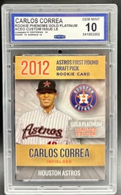 Carlos Correa 2012 Rookie Phenom Gold Platinum GEM MINT 10