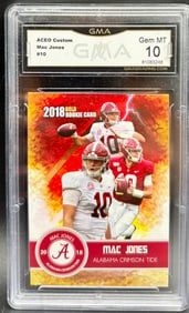 Mac Jones 2018 Gold Rookie Card Alabama Crimson Tide GEM MT 10