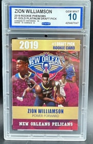 Zion Williamson 2019 Gold Platinum Rookie Card GEM MINT 10
