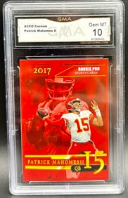 Patrick Mahomes II 2017 ACEO Custom Rookie Pro Card GEM MT 10
