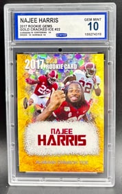 Najee Harris 2017 Rookie Gems Gold Cracked Ice GEM MINT 10