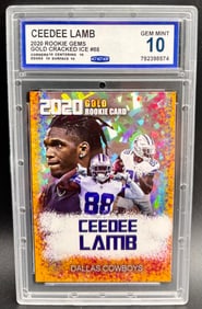 CeeDee Lamb 2020 Rookie Gems Gold Cracked Ice #88 GEM MINT 10