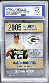 Aaron Rodgers 2005 Rookie Phenoms ACEO Custom Gold Platinum #12 GEM MINT 10