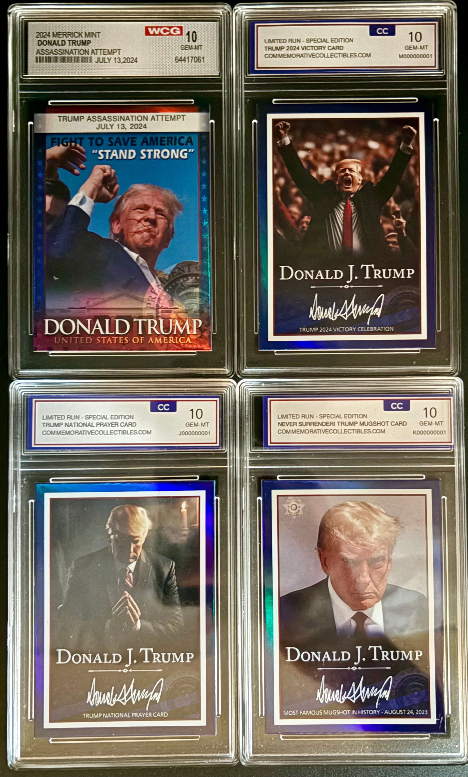 Set of 5 Donald Trump Commemorative Cards – GEM MINT 10 (1 of 2)