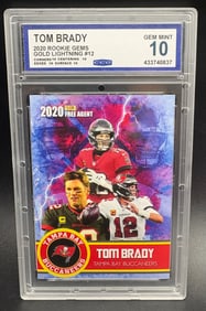 Tom Brady 2020 Rookie Gems Gold Lightning