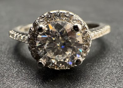 Moissanite Engagement Ring 5.0ct D Color Brilliant Cut Size 8