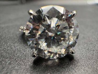 Moissanite Cushion Cut Engagement Ring 3.00ct D Color Brilliant Certified